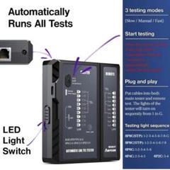 ネットワークケーブルテスター LAN電話用 ラン ワイヤテストツール 黒