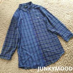 [美品]JUNKYMOOD オーバーサイズ チェックシャツワンピース