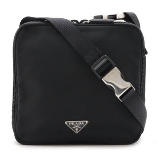 PRADA プラダ ショルダーバッグ ポシェット 斜め掛け 2WAY ハンドバッグ ナイロン レザー NERO 黒 ブラック シルバー金具 MV550