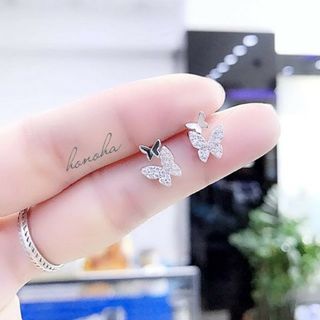 micro pave butterflies pierce ◯s925 post