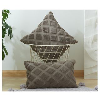 【数量限定】座布団 カバー 灰色 お洒落 ふわふわ 45×45 ファスナー 無地