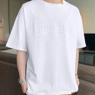 Tシャツ 半袖 4L 白 しろ ストリート クルーネック