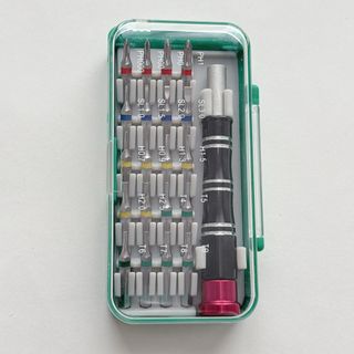 イチネンアクセス 差替式 精密ドライバーセット ラインカラービット20本付