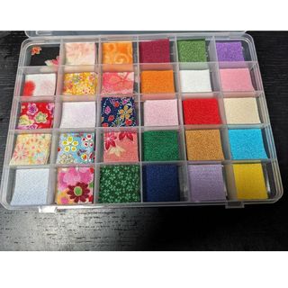 一越ちりめんつまみ細工カット布無地＆柄3cm（38）