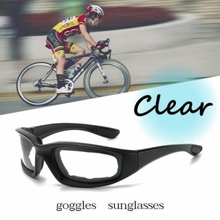 ゴーグルサングラス バイク サイクリング ウォーキング UV対策 花粉症 透明