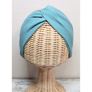 ハンドメイド　クロスターバン　ターコイズブルー