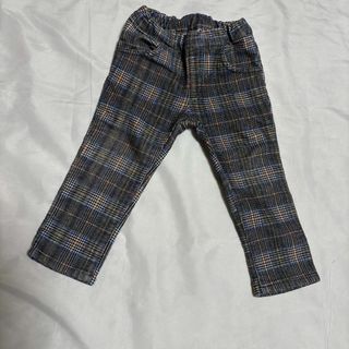 b 65 ムージョンジョン　チェック柄パンツ 90cm